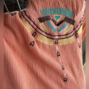 Rip Curl Women’s Tank w adjustable spaghetti straps. Aztec-western-design Coral